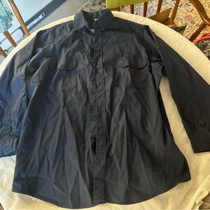 Titicaca Men’s Fire Resistant Navy Blue Button-Up Shirt Size XL